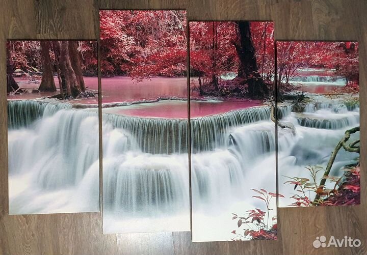 Модульная картина Красный водопад