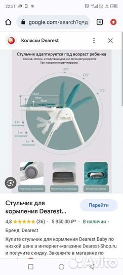 Детский стульчик для кормления