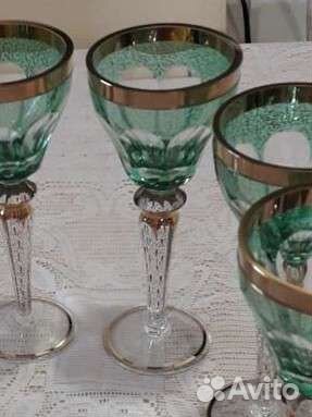 Фужеры Чешский цветной хрусталь