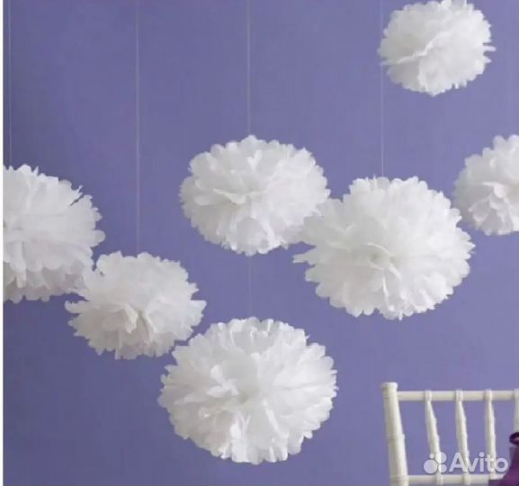 Помпоны из бумаги; шары тишью