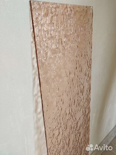 Стекло рефленое бежево-коричневое 6 штук