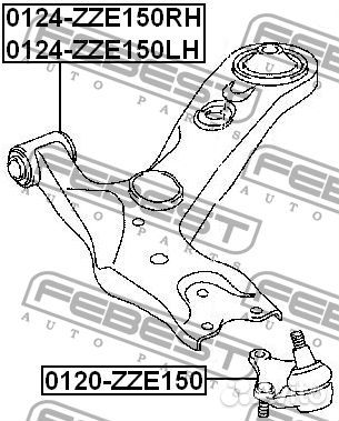 Febest 0124-ZZE150RH Рычаг передний правый