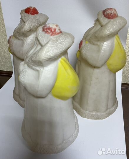 Дед мороз 3 шт. Пластмасса СССР