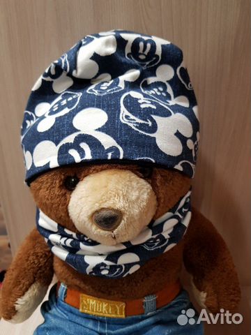 Комплект шапка и снуд для мальчика 40-45 см весна