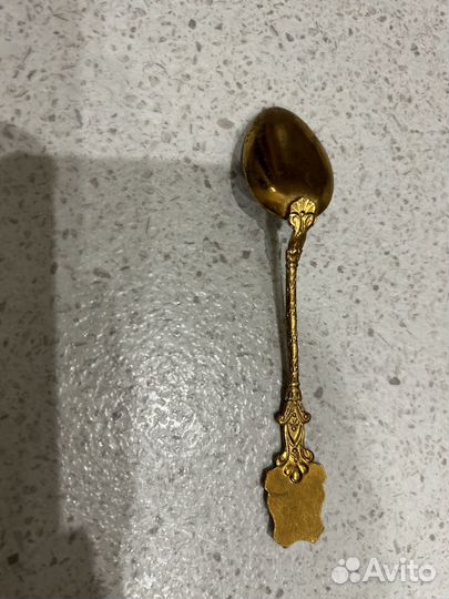 Ложка сувенирная Москва, металл, золочение, эмаль