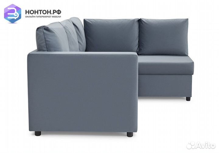 Диван угловой дельфин Мансберг лайт серый