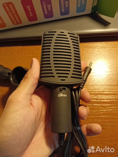 Микрофон Ritmix RDM-125 Black настольный проводной