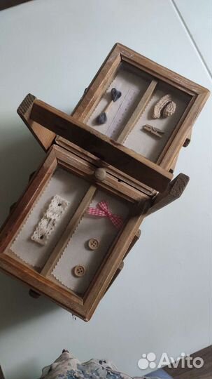 Органайзер деревянный раздвижной для шитья