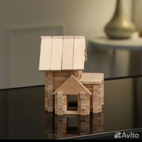 Конструктор деревянный «Домик с гаражом», 75 детал