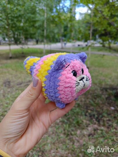 Вязаные игрушки котик, игрушки ручной работы