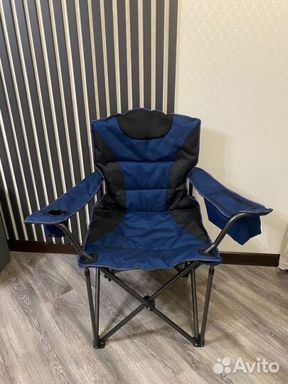Стул складной усиленный синий до 200кг(новый)