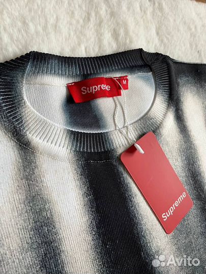 Свитер Supreme blurred logo серый s m l xl