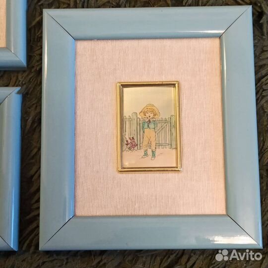 Набор картин в детскую на серебре, Италия