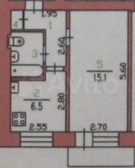 1-к. квартира, 29 м², 4/5 эт.