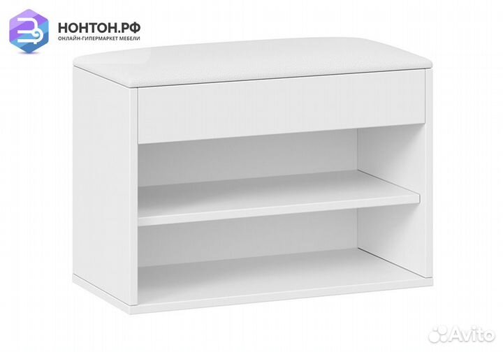 Тумба для обуви Лайт тип 1 белый глянец