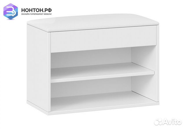 Тумба для обуви Лайт тип 1 белый глянец