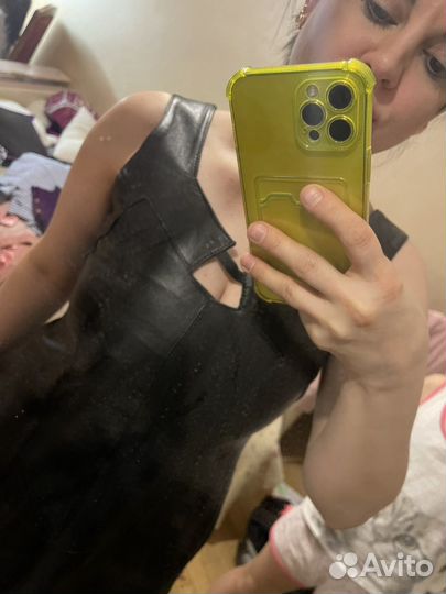 Платье кожаное женское