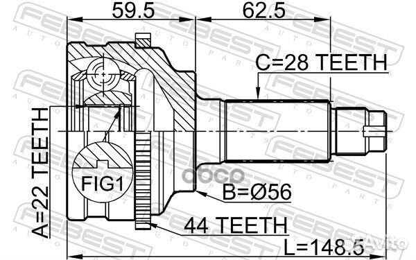 ШРУС внешний mazda 626 (GF) 0510-038A44 0510-03