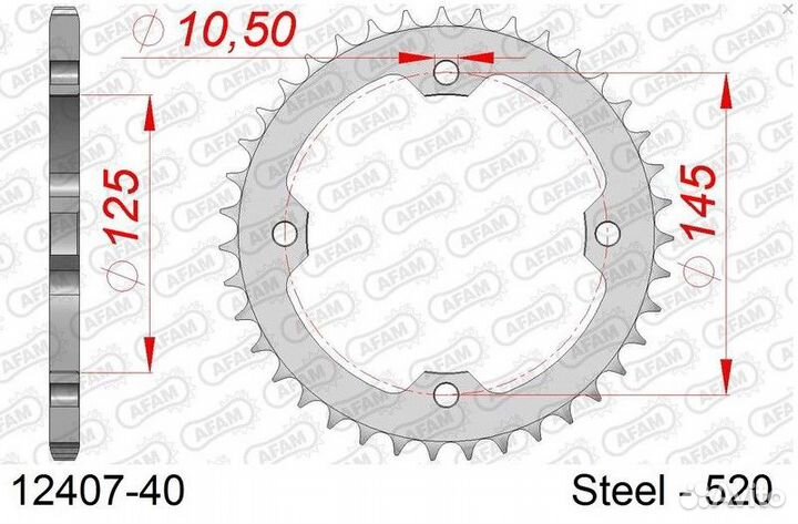 Звездочка цепи (ведомая) 12407-40 afam
