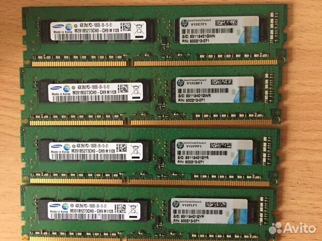 DDR3 udimm ECC комплект 16Gb (4Gbx4)