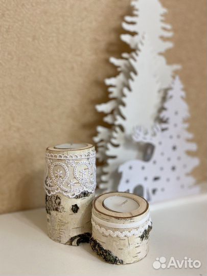 Подсвечники и миникартины. Изделия из спилов