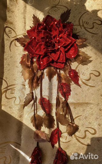 Роза из ткани