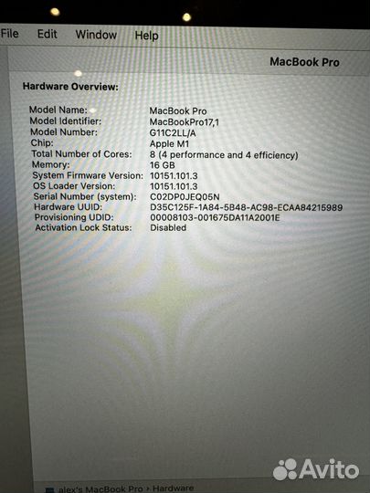 Apple MacBook Pro 13 2020 m1 16gb 512gb