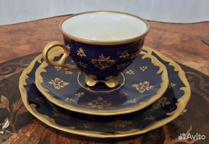 Чайная тройка Lichte Германия (ГДР) винтаж