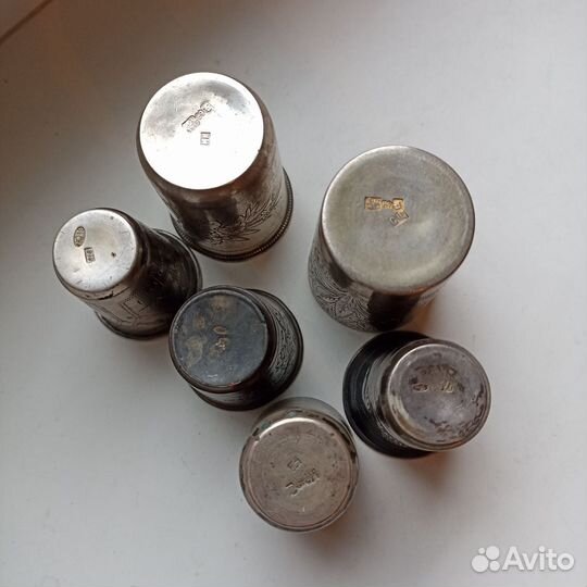 Стопки серебро 84 старинные