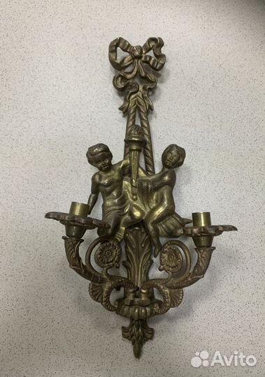 Подсвечник большой красивый бронзовый