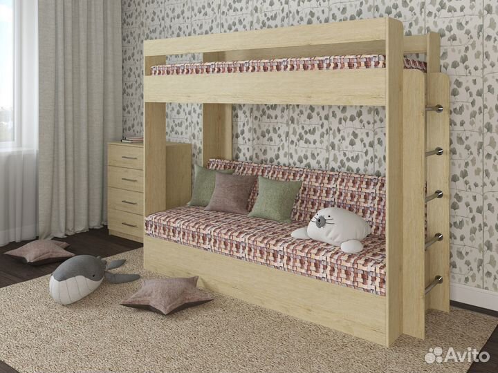 Двухъярусная кровать с диваном