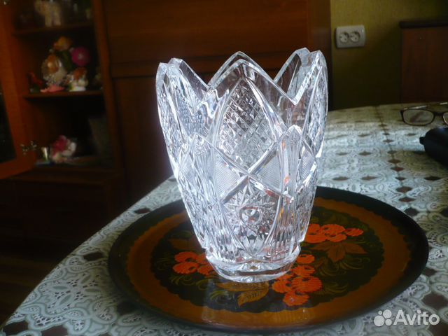 Ваза хрустальная красивая 60х гг 20 века