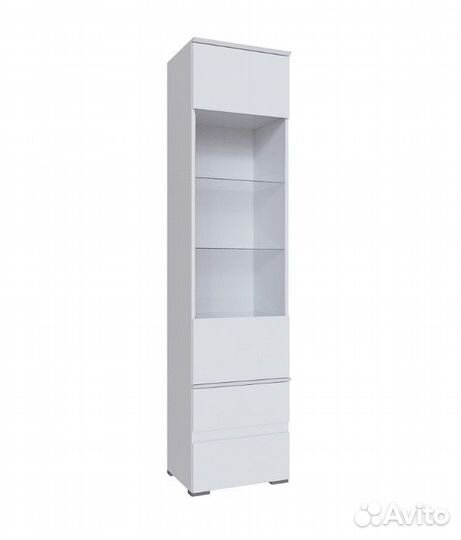 Пенал с витриной Плейона, белый