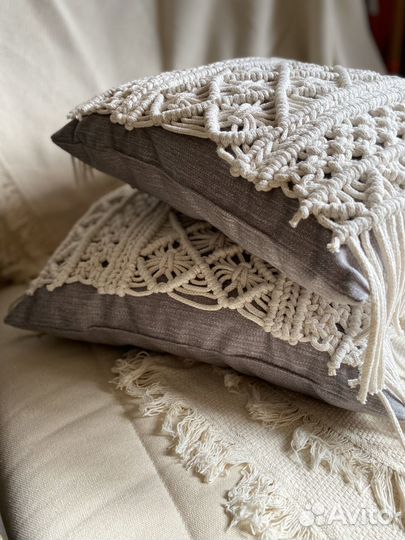 Подушка макраме