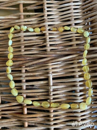 Бусы натуральный янтарь