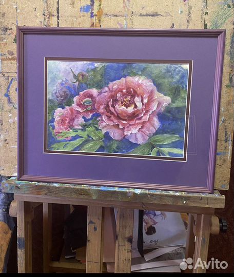 Картина акварелью в раме 