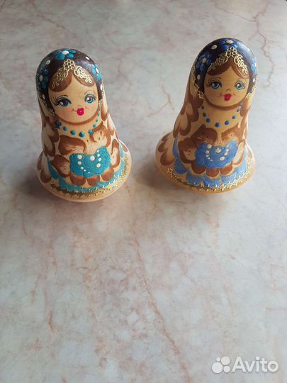 Деревянная неваляшка с муз. механизмом/ матрешка