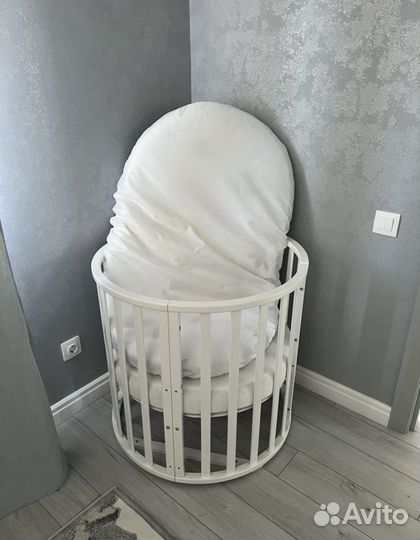 Детская кроватка трансформер круглая