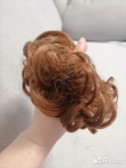 Резинка для волос, шиньон, волосы на резинке