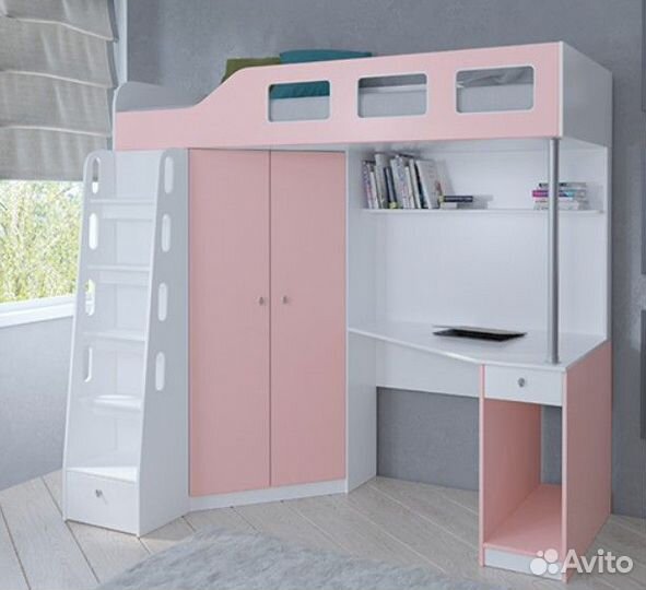 Кровать чердак Дуб Молочный/Сонома