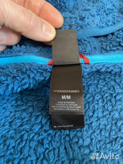 Куртка флис с капюшоном The North Face синяя, б/у