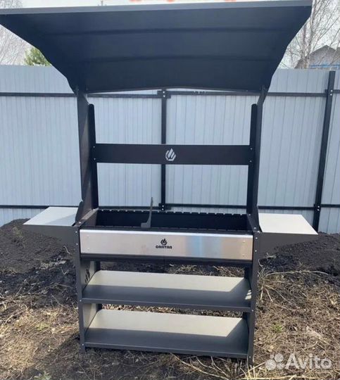 Мангал с крышей, гриль барбекю