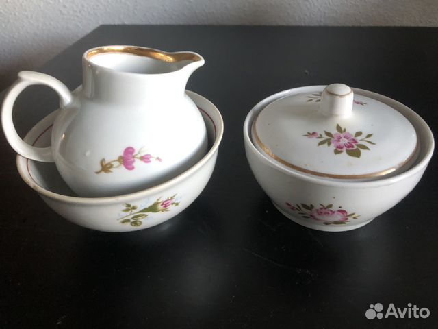 Сливочник и сахарница. Дулево