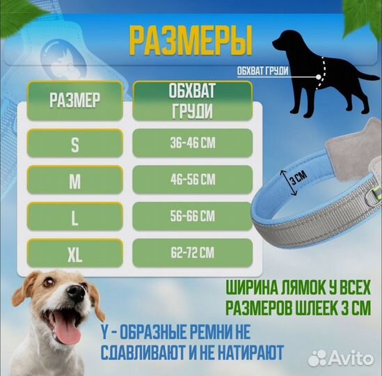 Анатомическая шлейка для собак средних пород