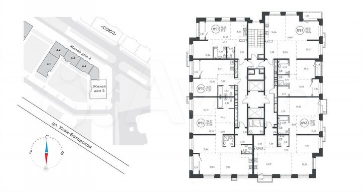 4-к. квартира, 106,1 м², 12/19 эт.