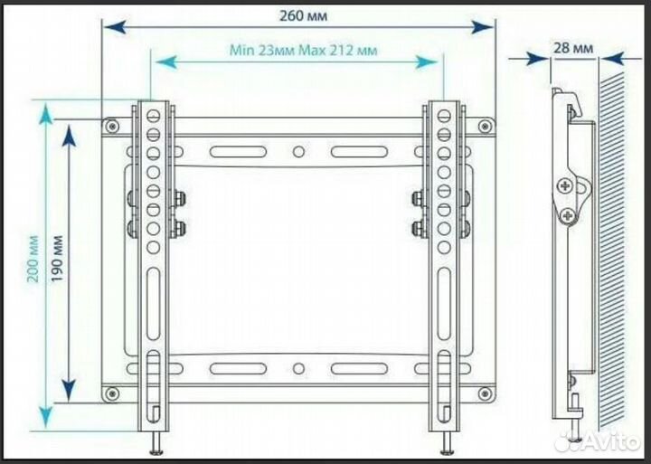 Кронштейн С наклоном.Новый до 35 кг.Крепёж в компл