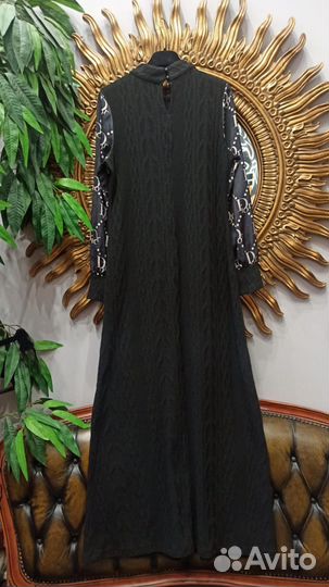 Платье длинное dior one size черное теплое италия