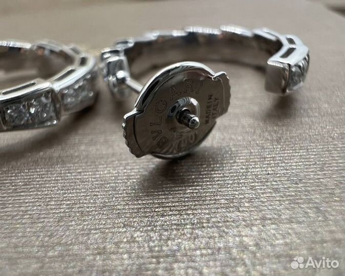 Серьги Bvlgari Serpenti Viper из белого золота 750