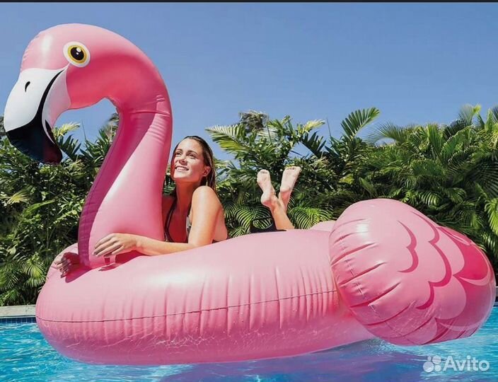 Надувной матрас фламинго, новый