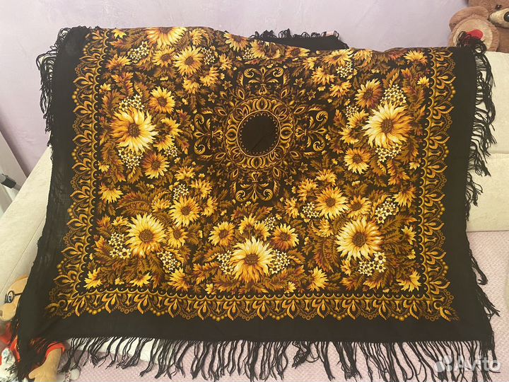 Платок шаль Павлопосадский 120*120